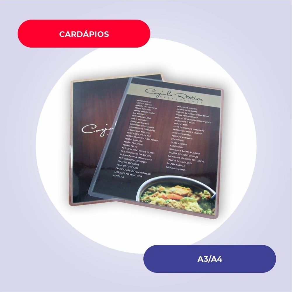 Cardápios — exemplo 1 de 9