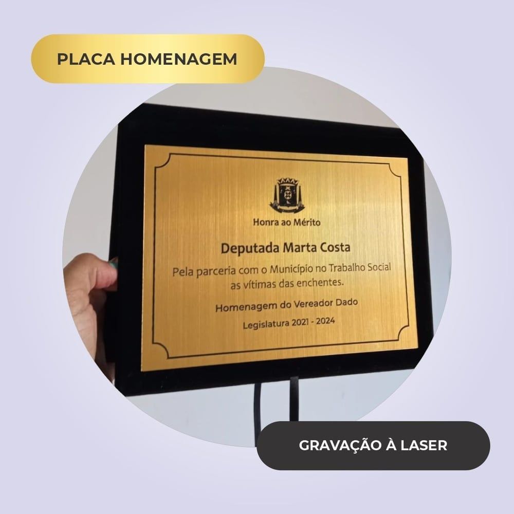 Placas de homenagem — exemplo 1 de 9